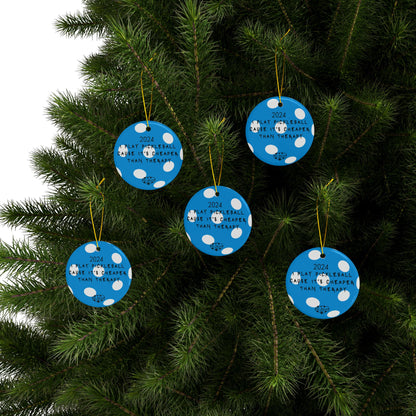 BLUE PICKLEBALL Ceramic Ornaments, 2-Side Print, (1pc, 3pcs, 5pcs, 10pcs) - FUNNY