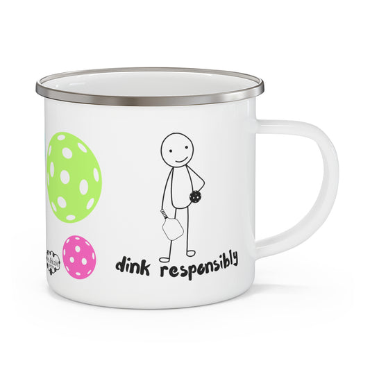 PICKLEBALL Enamel Camping Mug - dink responsibly