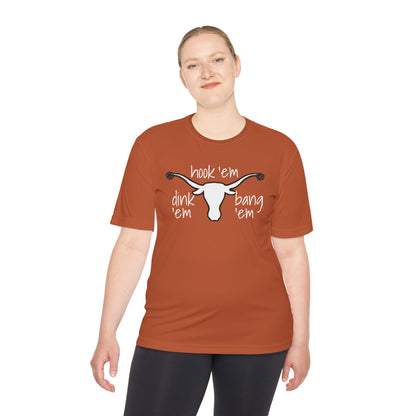 PICKLEBALL Unisex Moisture Wicking Tee - UT - hook em dink em bang em