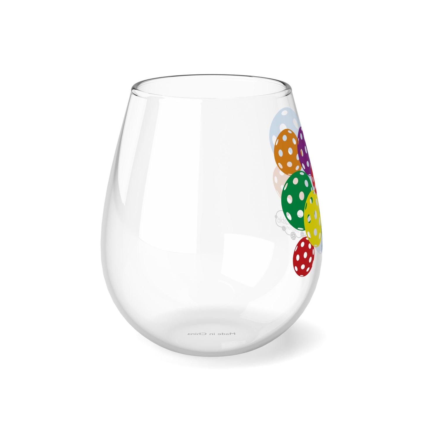 PICKLEBALL Stemless Wine Glass, 11.75oz