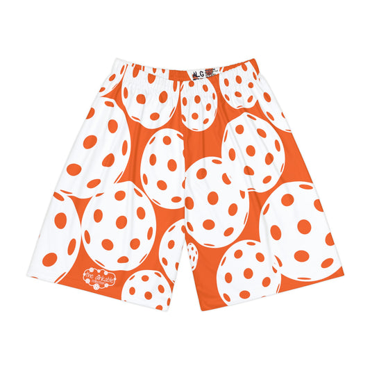 PICKLEBALL UNISEX Sports Shorts LONG (AOP) orange/white