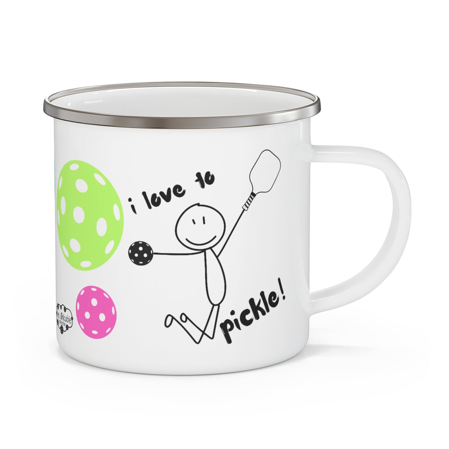 PICKLEBALL Enamel Camping Mug - i love to pickle