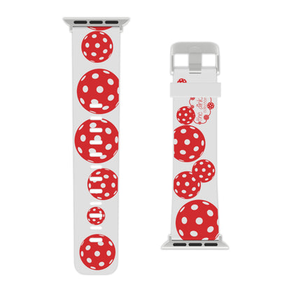 Pickleball Watch Band for Apple Watch RED & WHITE