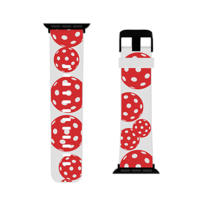 Pickleball Watch Band for Apple Watch RED & WHITE