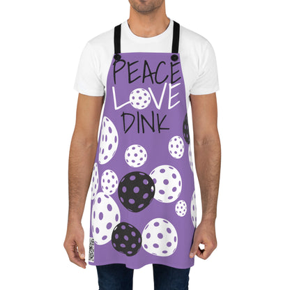 PICKLEBALL PEACE LOVE DINK Apron (AOP) Purple