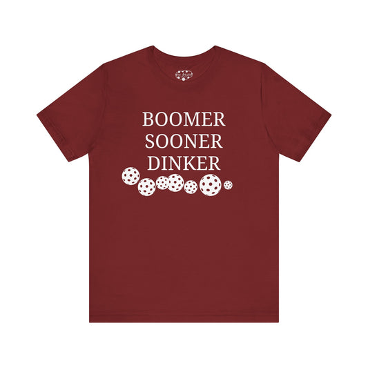 PICKLEBALL Unisex Jersey Short Sleeve Tee OU - BOOMER SOONER DINKER