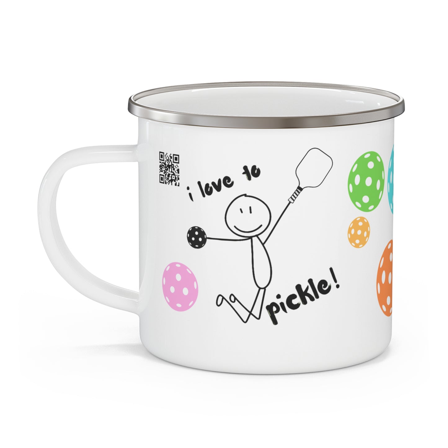 PICKLEBALL Enamel Camping Mug - i love to pickle