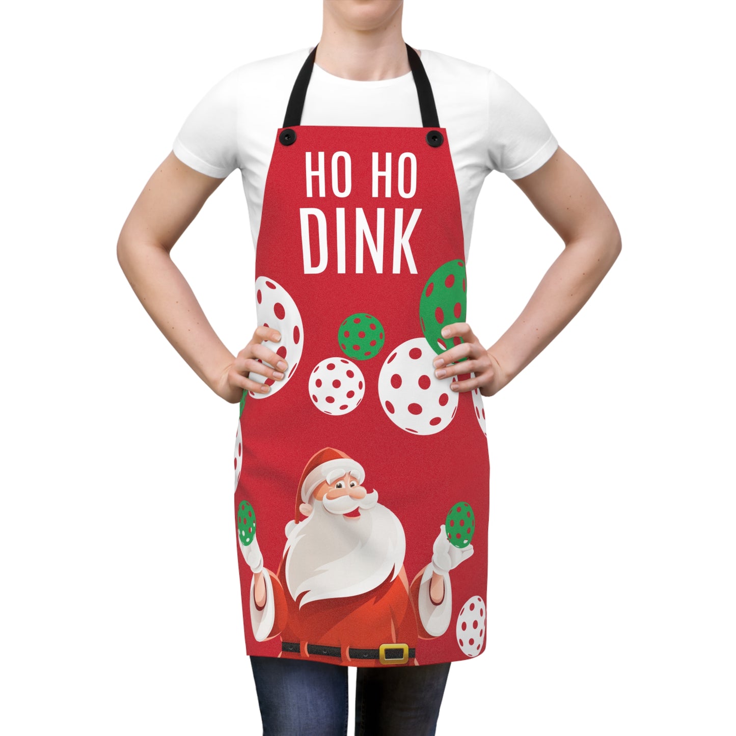 PICKLEBALL HoHo Dink Apron (AOP) RED Santa