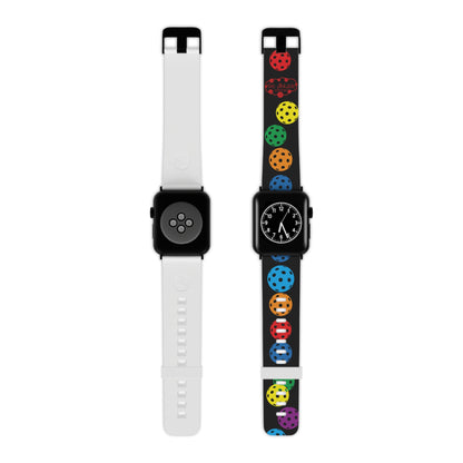 PICKLEBALL Watch Band for Apple Watch RAINBOW (Black)