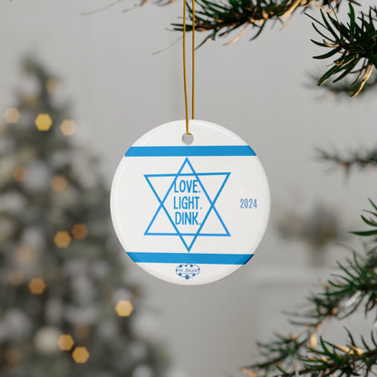 STAR OF DAVID PICKLEBALL Ceramic Ornaments, 2-Side Print, (1pc, 3pcs, 5pcs, 10pcs)