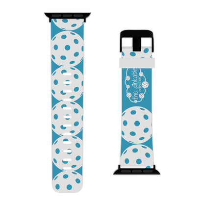 PICKLEBALL Watch Band for Apple Watch TURQUOIS AND WHITE