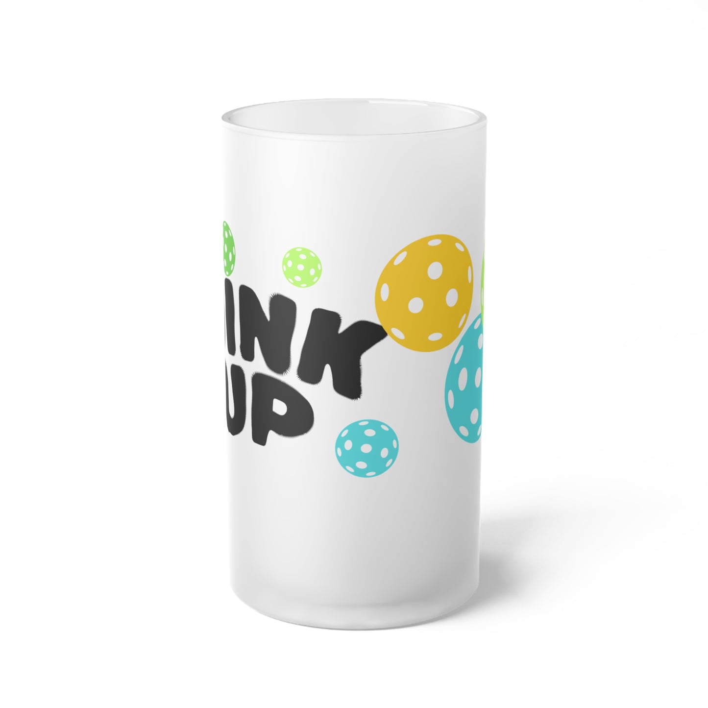 Frosted Beer Mug - "DINK Up" PICKLEBALL FROSTY MUG  Party Glass, 16oz Novelty Beer Stein Gift
