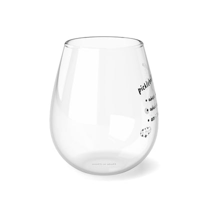 PICKLEBALL Stemless Wine Glass, 11.75oz ‘pickleball dementia’ (#2)