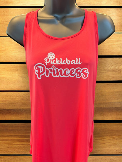 Pickleball - Ladies Sports Tek Racerback Tank Shirt - PICKLEBALL PRINCESS