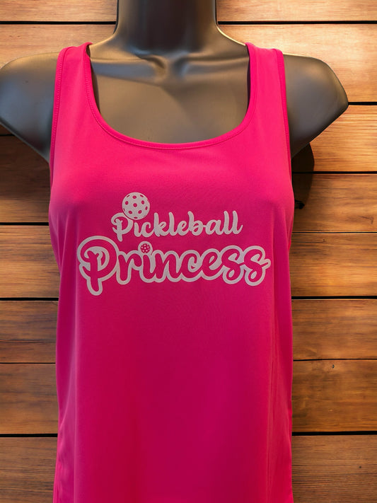 Pickleball - Ladies Sports Tek Racerback Tank Shirt - PICKLEBALL PRINCESS