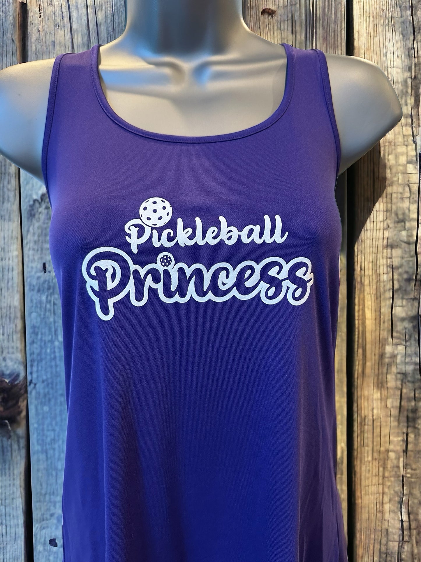 Pickleball - Ladies Sports Tek Racerback Tank Shirt - PICKLEBALL PRINCESS