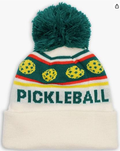 Knit Hat - Pickleball with Pom Pom