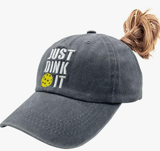 Just Dink It Cap - denim - ladies / pony tail