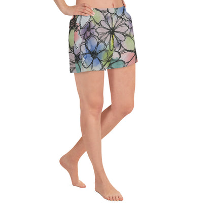 Burst of Flowers Women’s Recycled Athletic Shorts